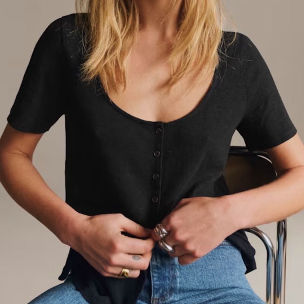 Sezane Black Milo Top size XS